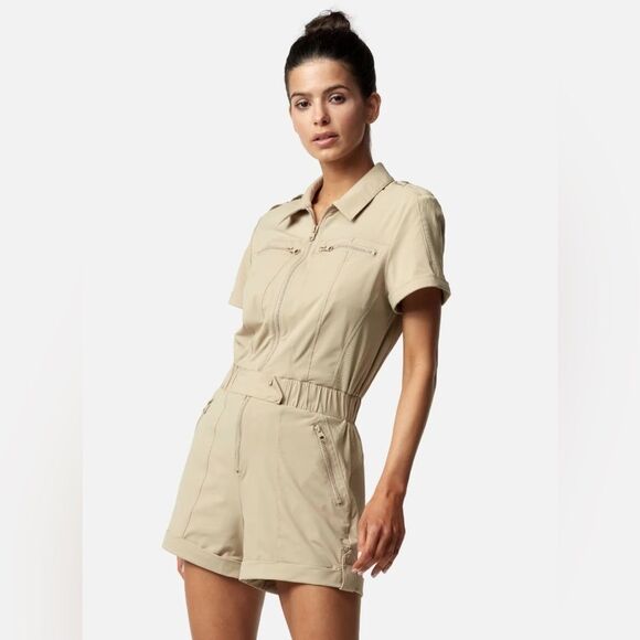 Blanc Noir Mastermind Outdoor Romper Full Zip Belted Safari Size Women’s Large - Picture 1 of 8